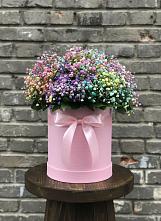 Цветочная композиция из Гипсофила и Розы в шляпной коробке #REPLACE_PRED# Думиничи