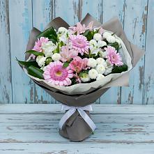 Букет цветов из:  Герберы, Альстромерии и Хризантемы в Думиничи
