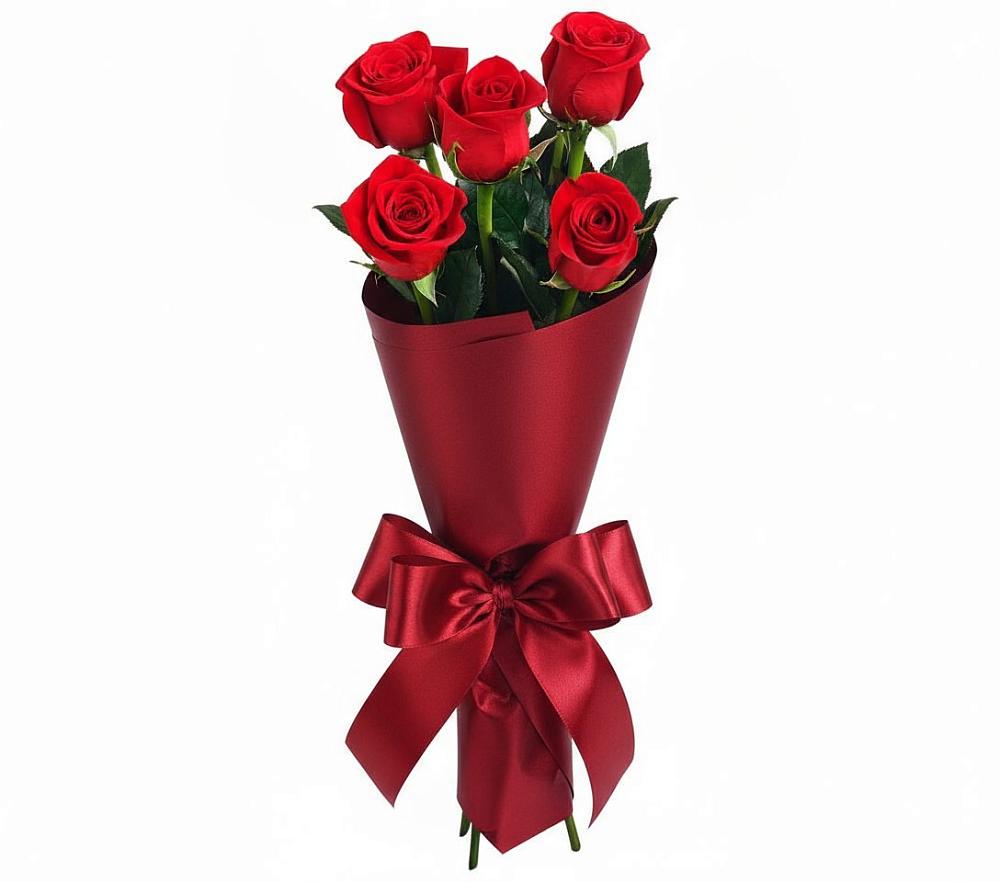 Букет 5 Красных роз Эдлесс Лав в Думиничи