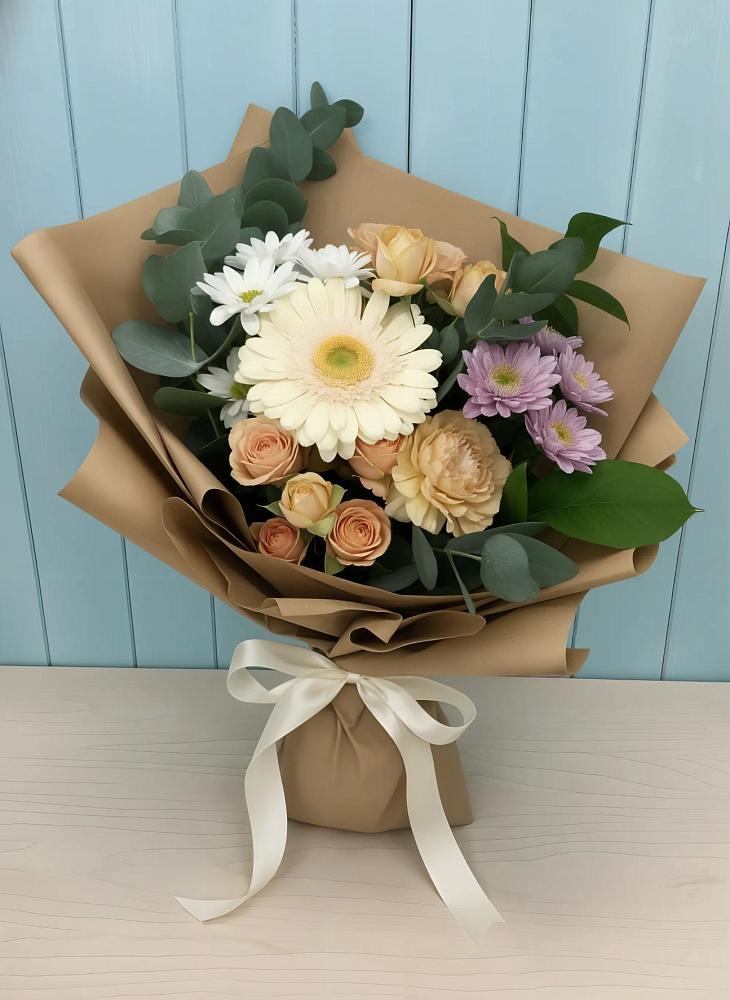 Букет цветов из: Герберы и Хризантемы в Думиничи