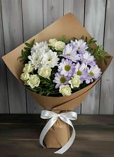 Букет цветов из:  Хризантемы и Розы в Думиничи