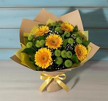 Букет цветов из:  Герберы и Хризантемы в Думиничи