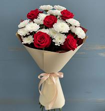 Букет цветов из:  Розы и Хризантемы в Думиничи