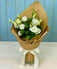 Букет цветов из:  Хризантемы и Лизиантусы #REPLACE_PRED# Думиничи