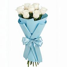 Букет 7 белых роз Проуд в Думиничи