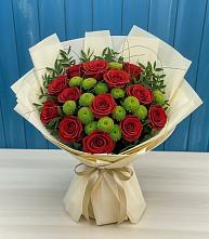 Букет цветов из:  Розы и Хризантемы в Думиничи