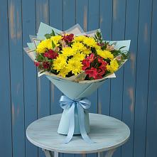 Букет цветов из:  Альстромерии и Хризантемы #REPLACE_PRED# Думиничи