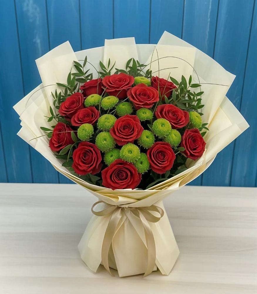 Букет цветов из: Розы и Хризантемы в Думиничи